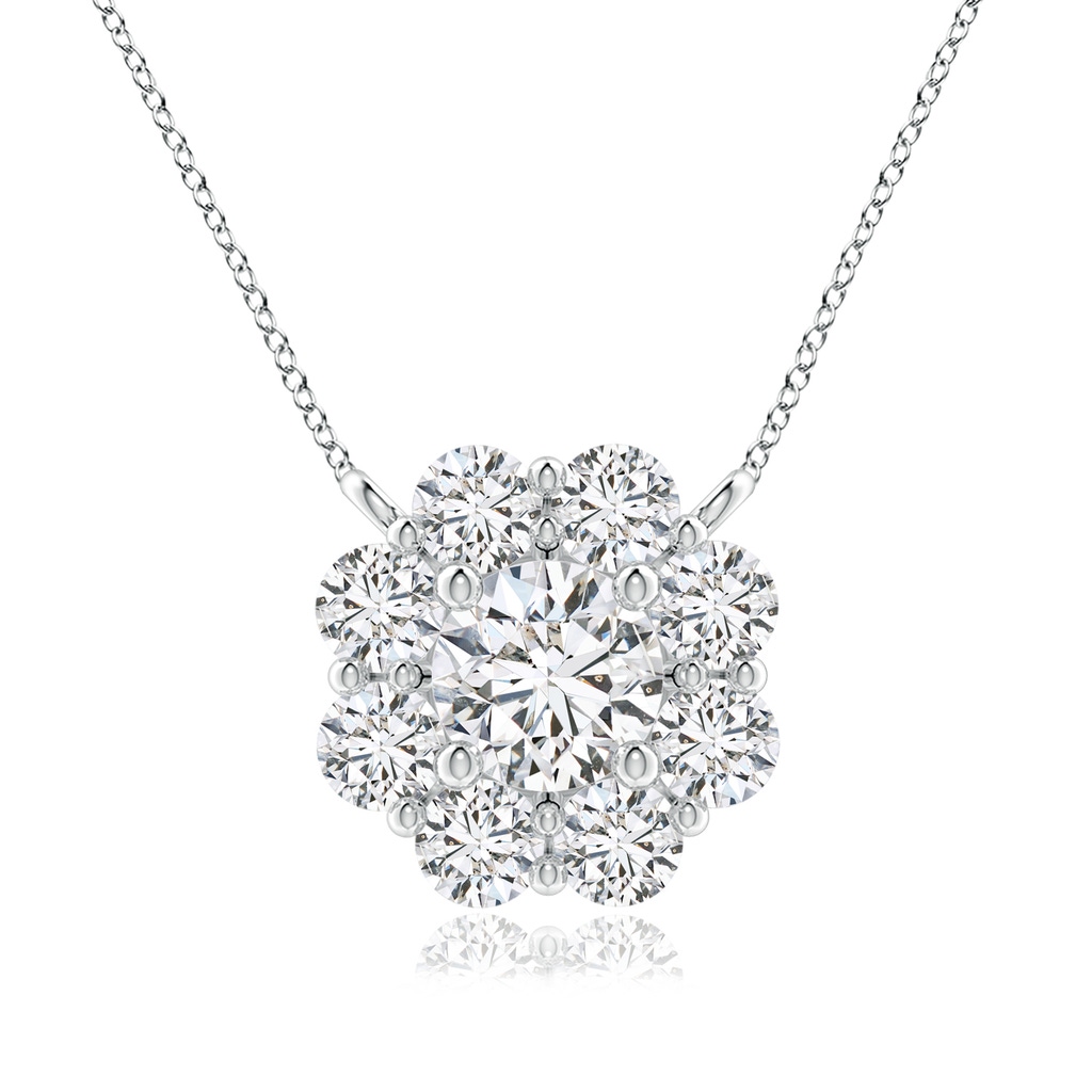 4.8mm HSI2 Floral Clustre Diamond Necklace in P950 Platinum