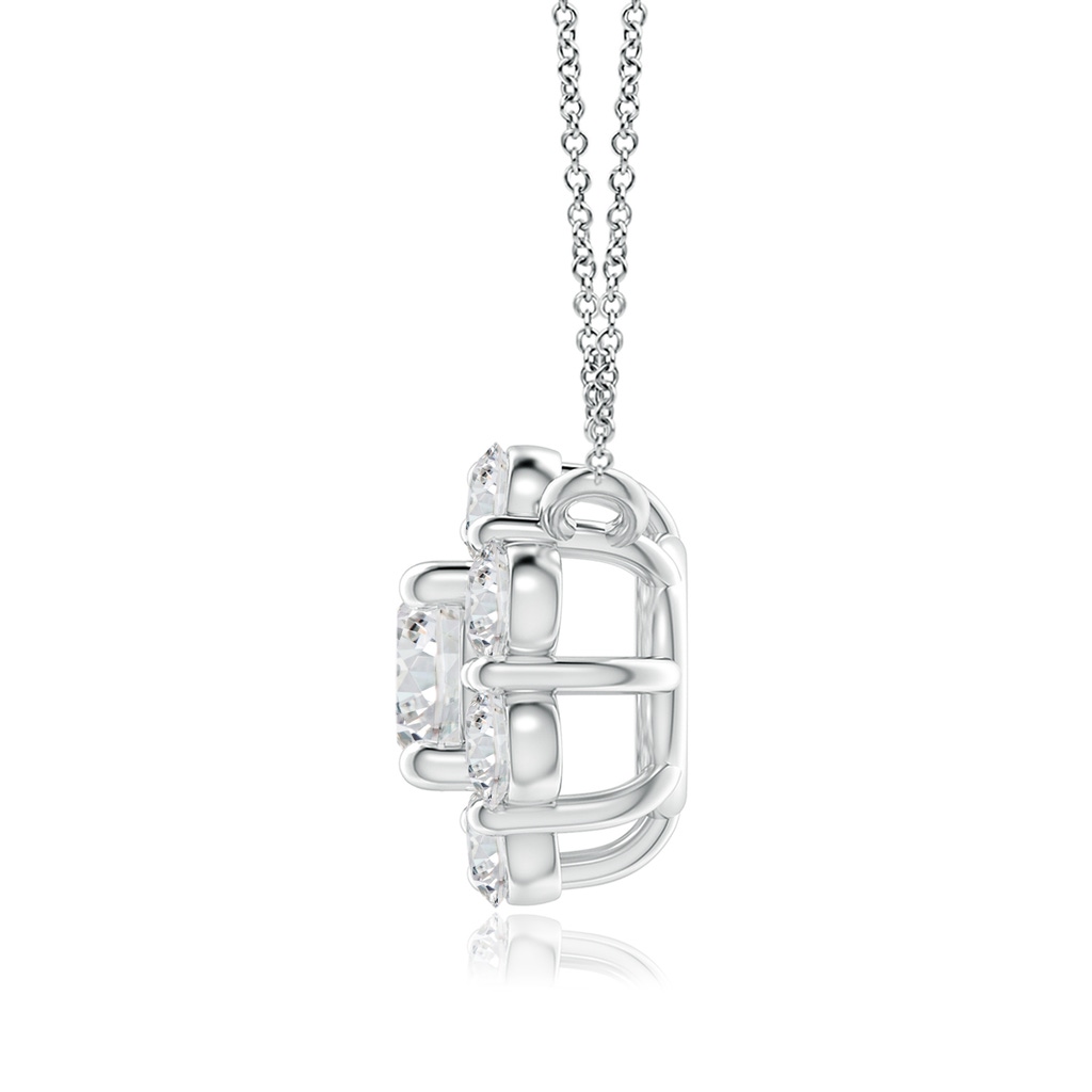 4.8mm HSI2 Floral Clustre Diamond Necklace in P950 Platinum Side-1