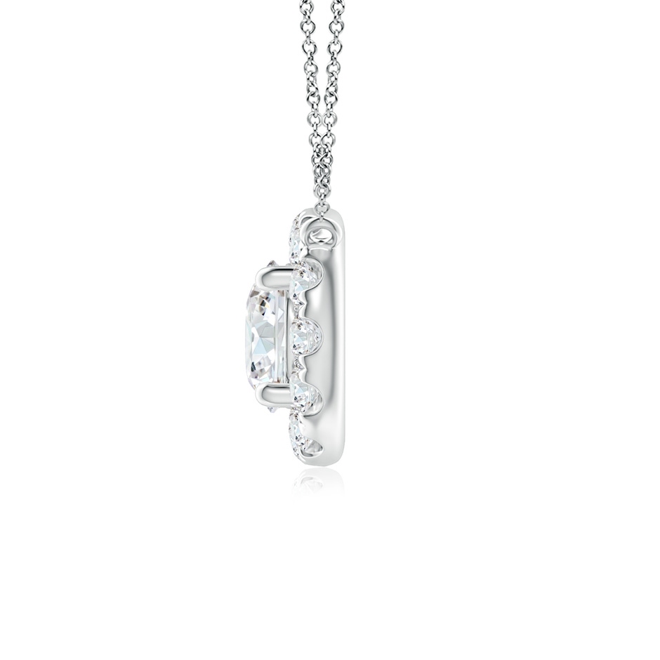 4.1mm GVS2 Round Diamond Necklace with Halo in White Gold side-1