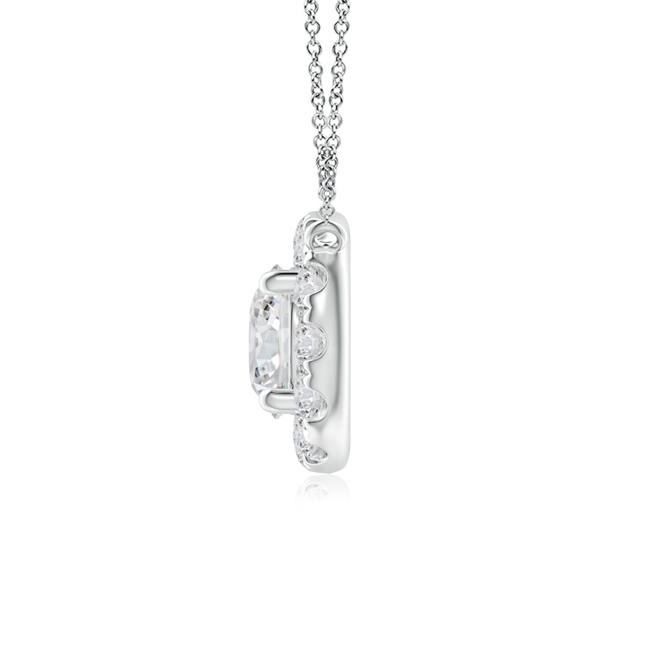 4.1mm HSI2 Round Diamond Necklace with Halo in P950 Platinum side-1
