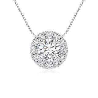 4.1mm HSI2 Round Diamond Necklace with Halo in White Gold