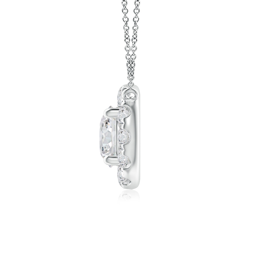 4.1mm HSI2 Round Diamond Necklace with Halo in White Gold side-1