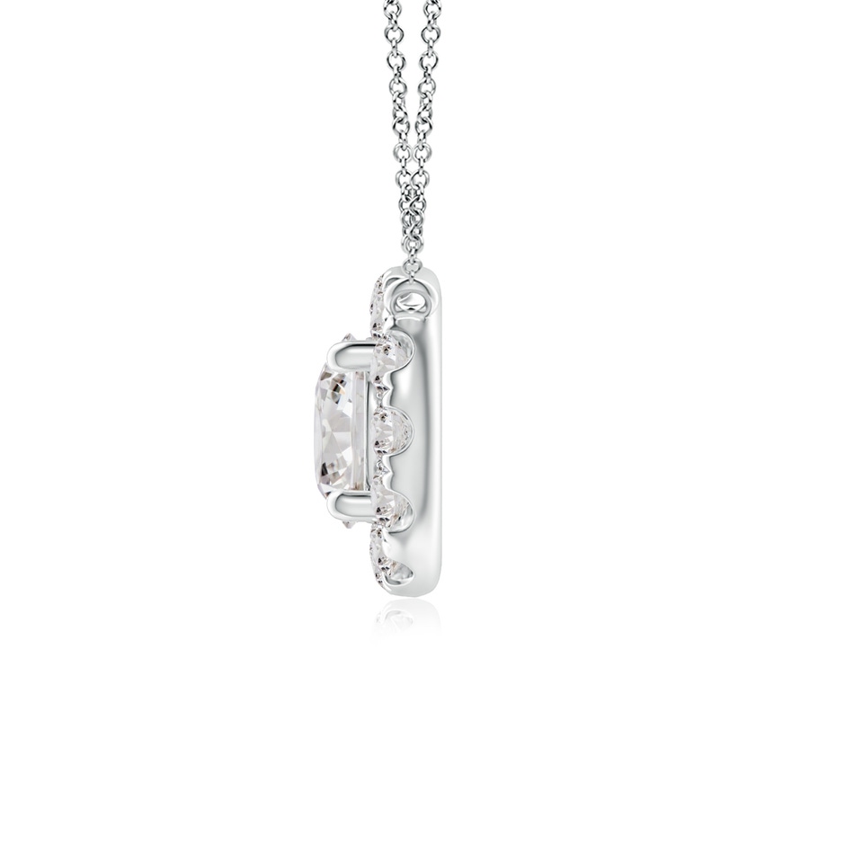 4.1mm IJI1I2 Round Diamond Necklace with Halo in White Gold side-1
