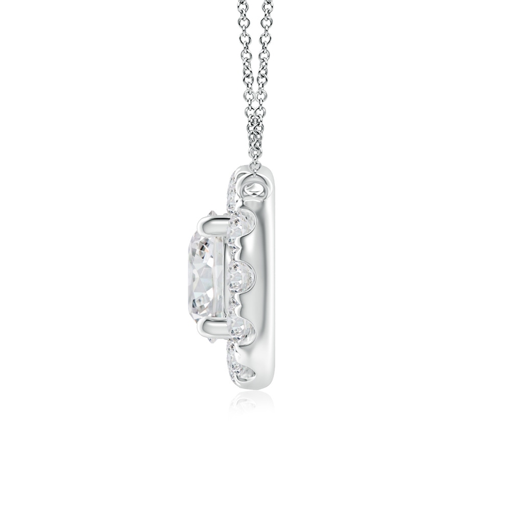 4.5mm HSI2 Round Diamond Necklace with Halo in White Gold Side-1