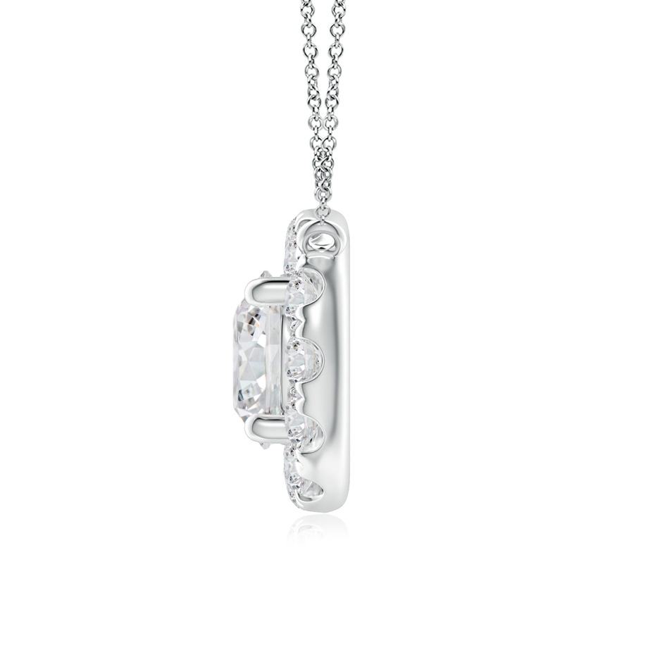 4.8mm HSI2 Round Diamond Necklace with Halo in White Gold side-1