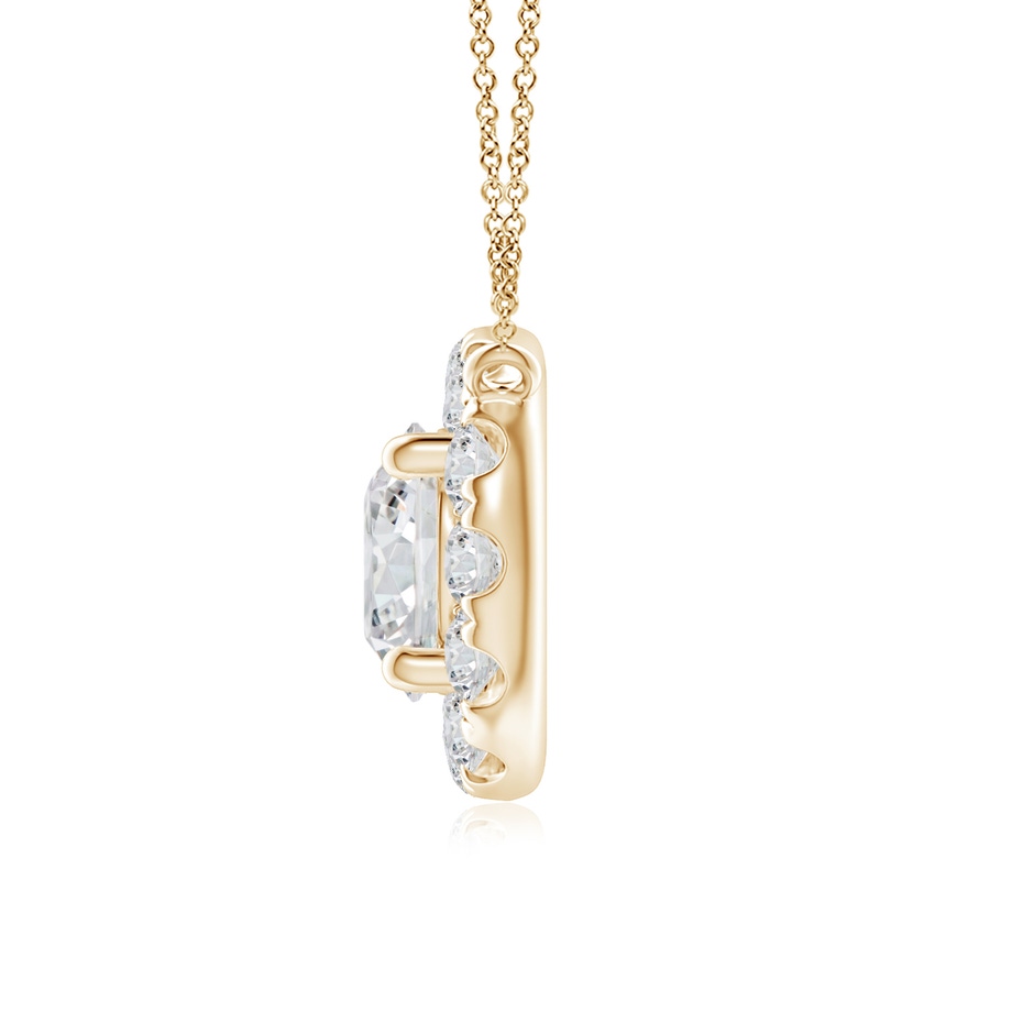 4.8mm HSI2 Round Diamond Necklace with Halo in Yellow Gold side-1