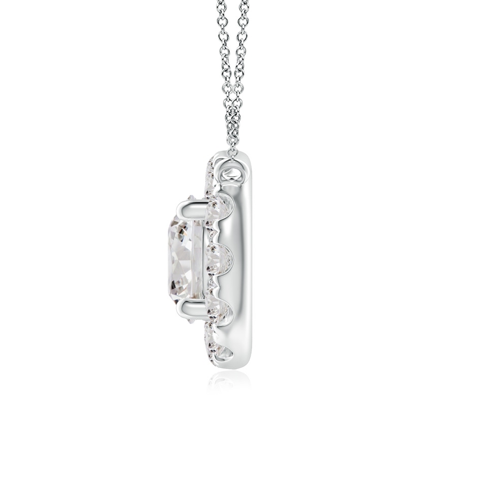 4.8mm IJI1I2 Round Diamond Necklace with Halo in White Gold side-1