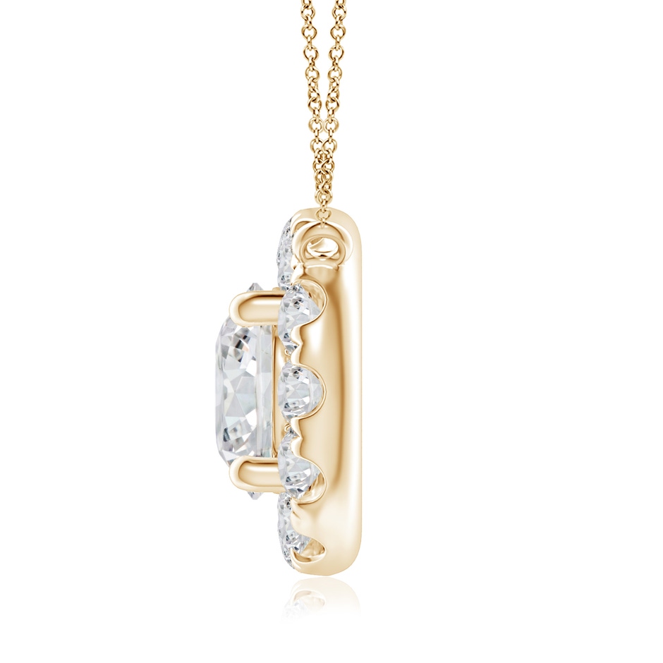5.8mm HSI2 Round Diamond Necklace with Halo in Yellow Gold side-1
