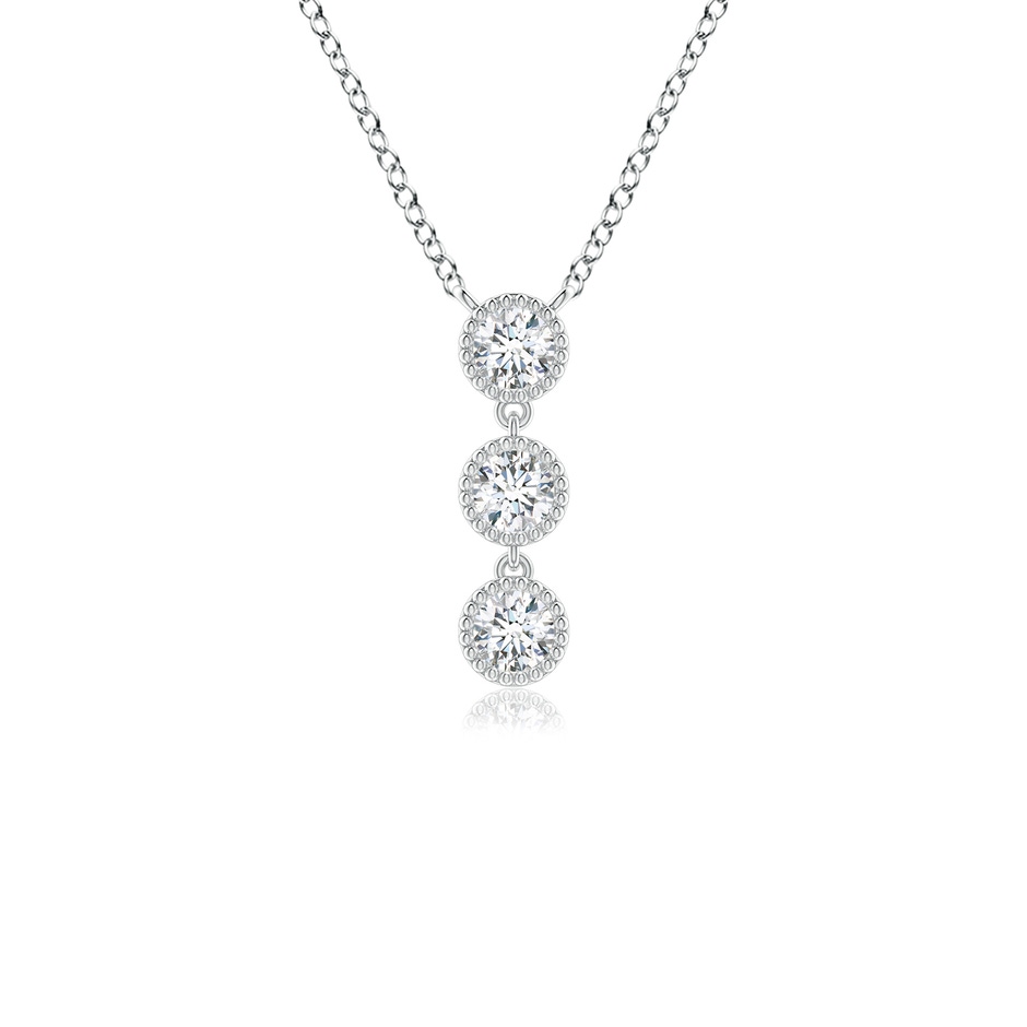 2.8mm GVS2 Bezel-Set Three Stone Diamond Necklace in P950 Platinum 