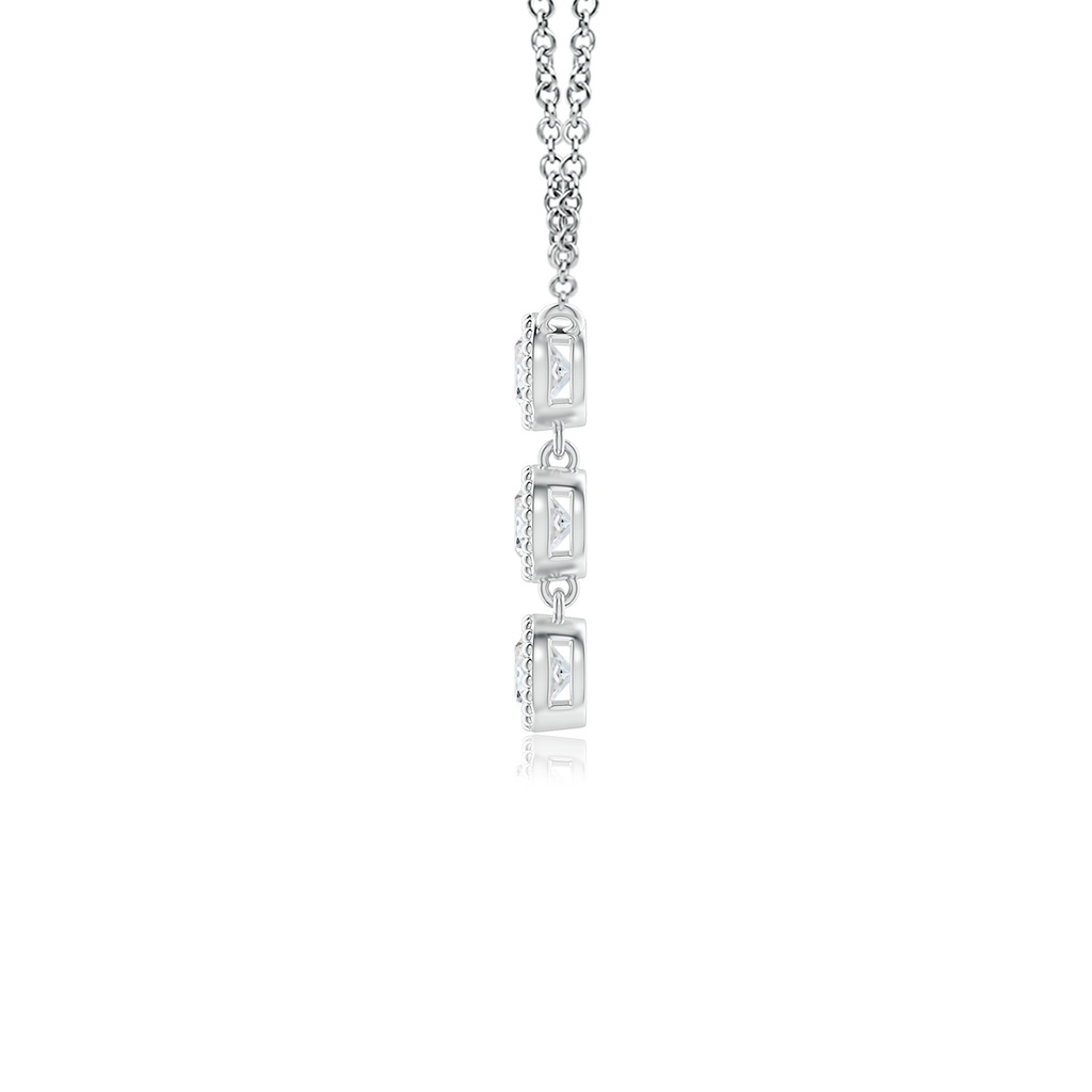 2.8mm GVS2 Bezel-Set Three Stone Diamond Necklace in White Gold - side_1
