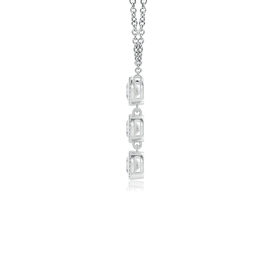 2.8mm HSI2 Bezel-Set Three Stone Diamond Necklace in White Gold side-1