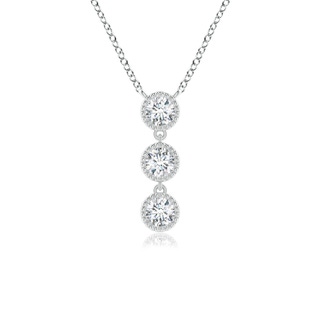 3.3mm GVS2 Bezel-Set Three Stone Diamond Necklace in P950 Platinum