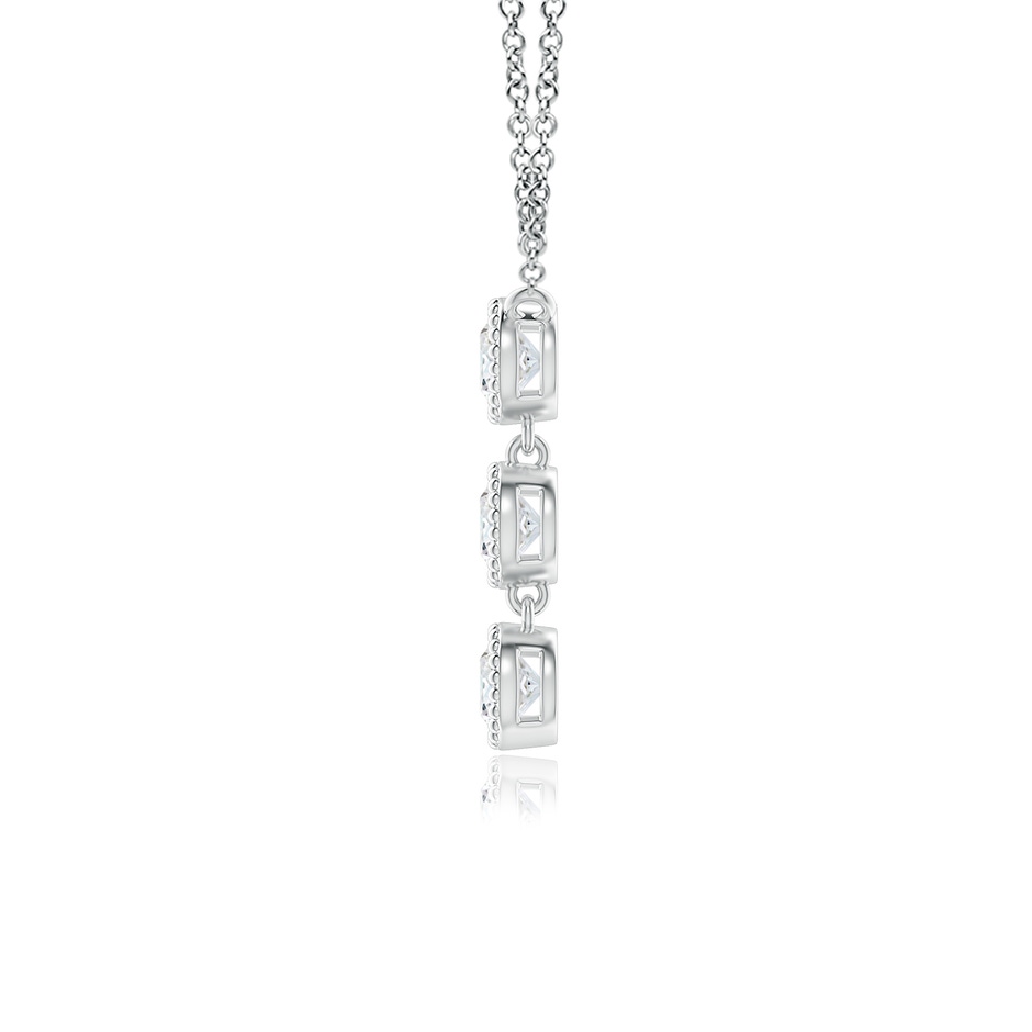 3.3mm GVS2 Bezel-Set Three Stone Diamond Necklace in White Gold side-1