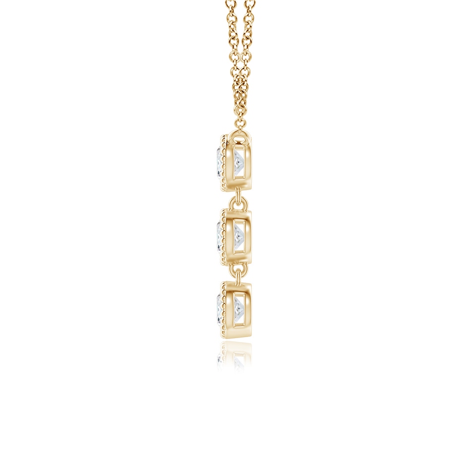 3.3mm GVS2 Bezel-Set Three Stone Diamond Necklace in Yellow Gold side-1