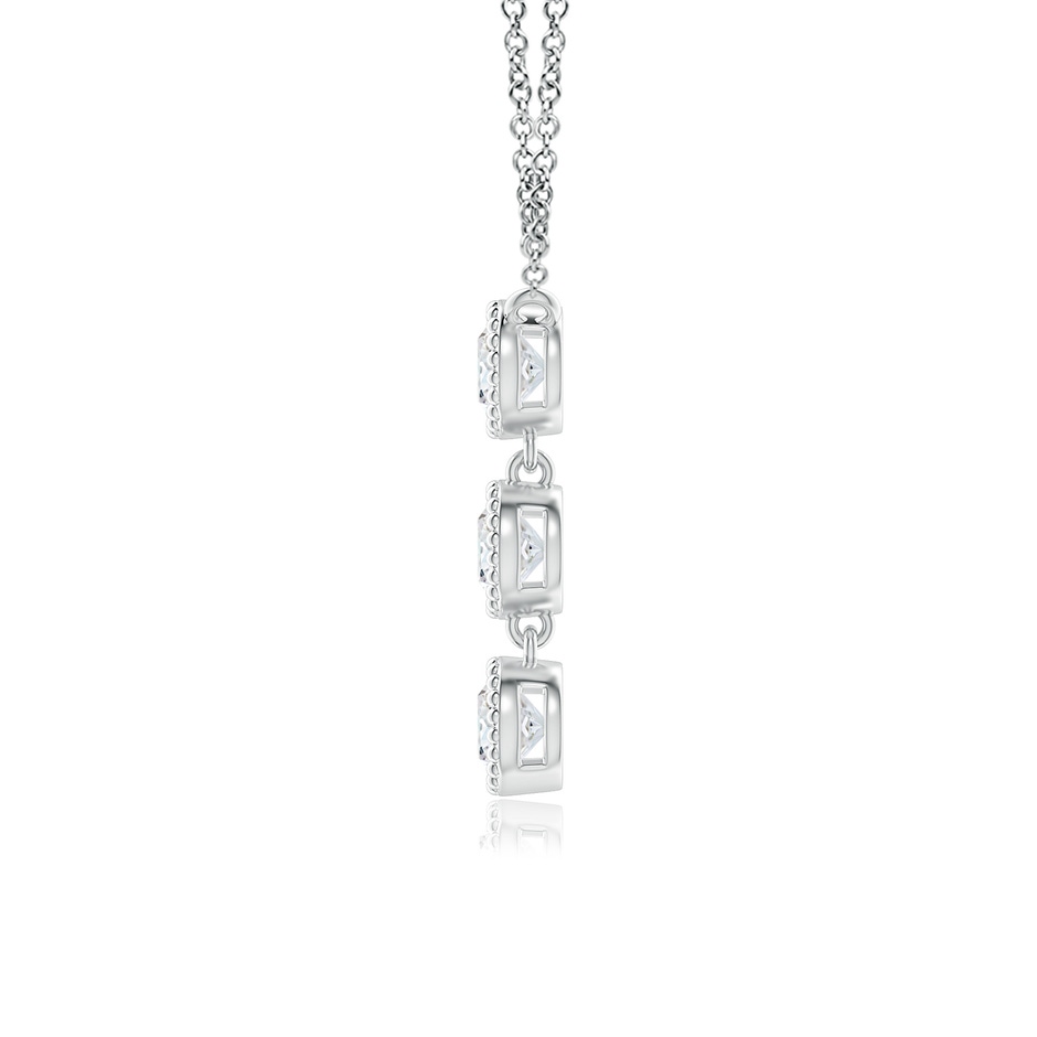 3.6mm GVS2 Bezel-Set Three Stone Diamond Necklace in White Gold side-1
