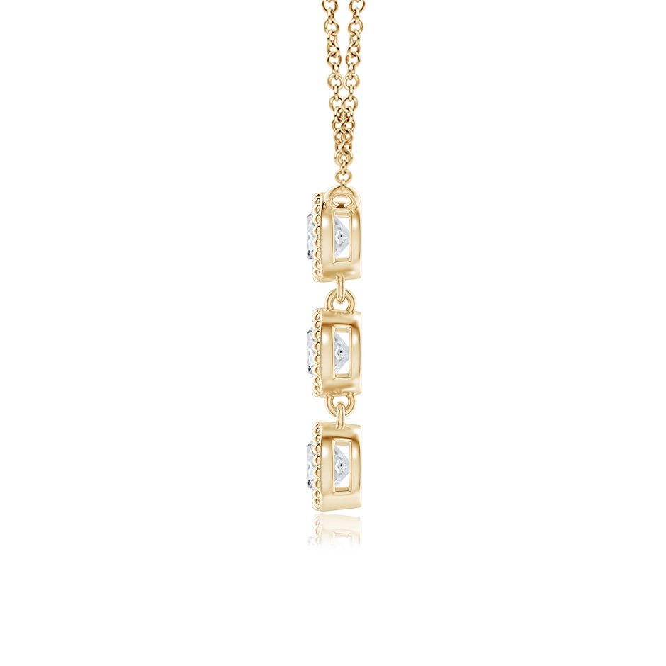 3.6mm GVS2 Bezel-Set Three Stone Diamond Necklace in Yellow Gold side-1