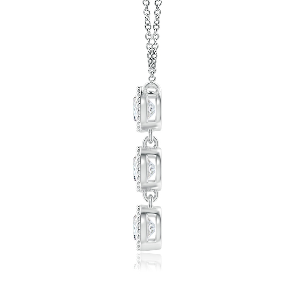 4.1mm GVS2 Bezel-Set Three Stone Diamond Necklace in White Gold side-1