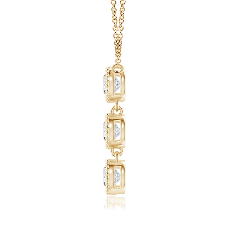 4.1mm GVS2 Bezel-Set Three Stone Diamond Necklace in Yellow Gold side-1