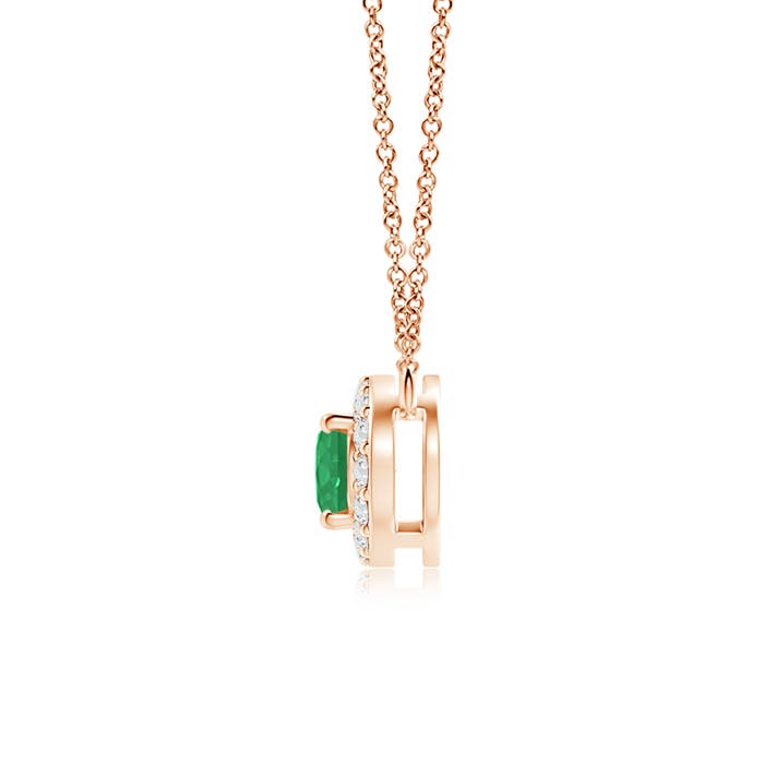 A - Emerald / 0.52 CT / 14 KT Rose Gold