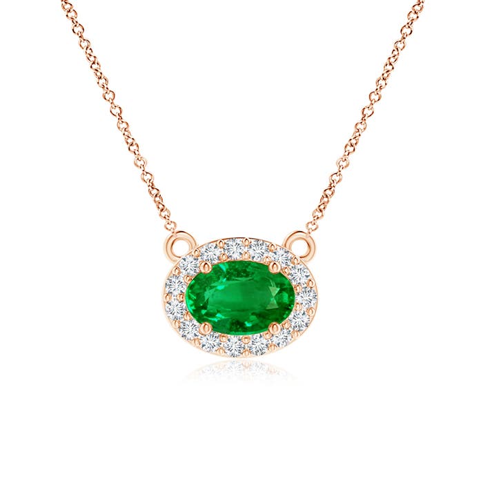 Premium - Lab-Grown Emerald / 0.52 CT / 14 KT Rose Gold