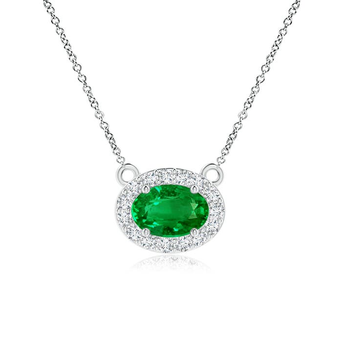 Premium - Lab-Grown Emerald / 0.52 CT / 14 KT White Gold