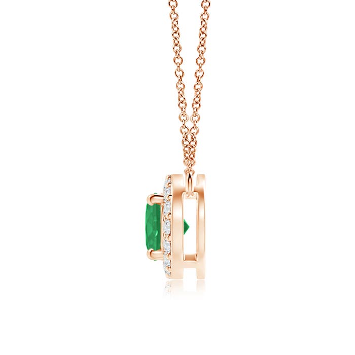 A - Emerald / 0.83 CT / 14 KT Rose Gold