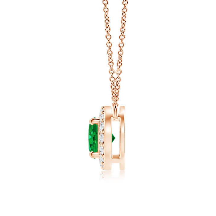 AAA - Emerald / 0.83 CT / 14 KT Rose Gold