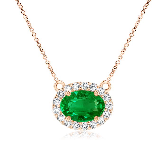 Premium - Lab-Grown Emerald / 0.83 CT / 14 KT Rose Gold