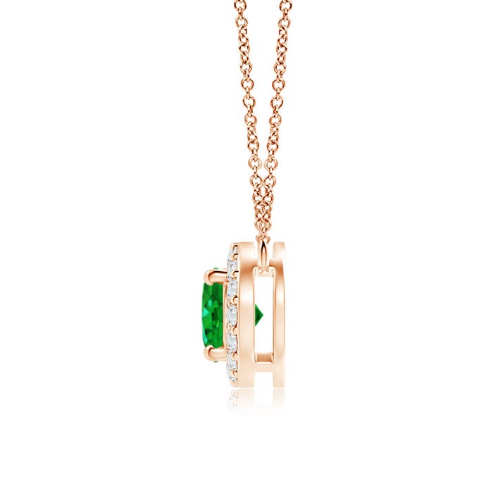 Premium - Lab-Grown Emerald / 0.83 CT / 14 KT Rose Gold