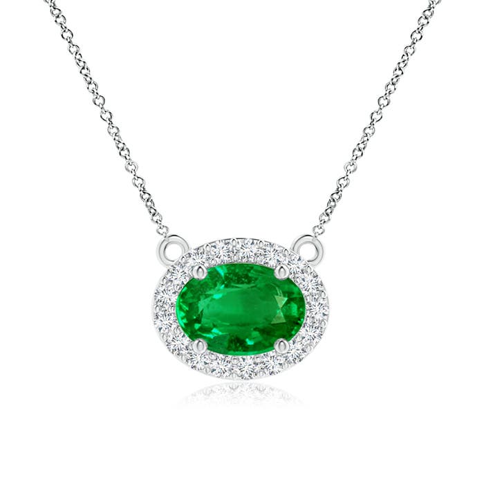 Premium - Lab-Grown Emerald / 0.83 CT / 14 KT White Gold