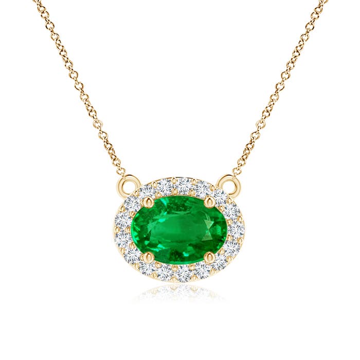 Premium - Lab-Grown Emerald / 0.83 CT / 14 KT Yellow Gold