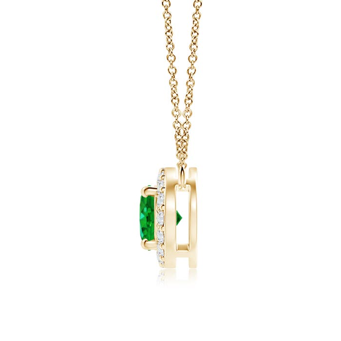 Premium - Lab-Grown Emerald / 0.83 CT / 14 KT Yellow Gold