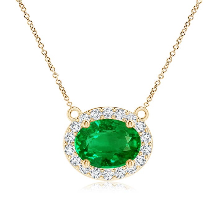 Premium - Lab-Grown Emerald / 1.32 CT / 14 KT Yellow Gold