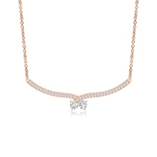 3.2mm GVS2 Double Diamond Cherry Necklace in Rose Gold