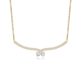 3.2mm GVS2 Double Diamond Cherry Necklace in Yellow Gold