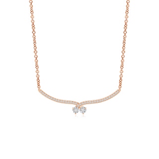 3.2mm HSI2 Double Diamond Cherry Necklace in 9K Rose Gold