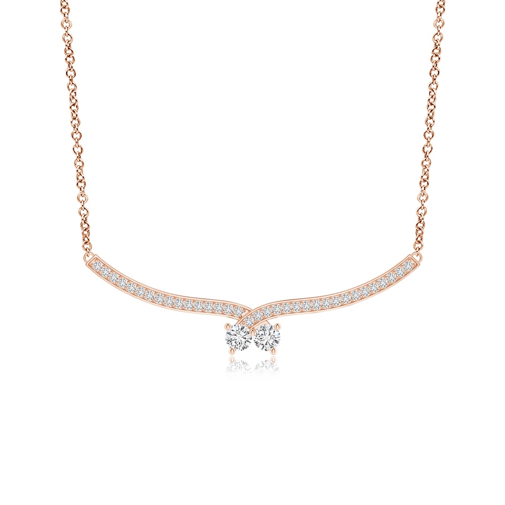 3.2mm HSI2 Double Diamond Cherry Necklace in Rose Gold 