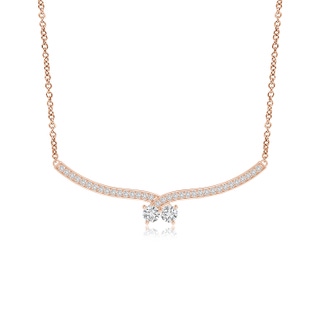 3.2mm HSI2 Double Diamond Cherry Necklace in Rose Gold
