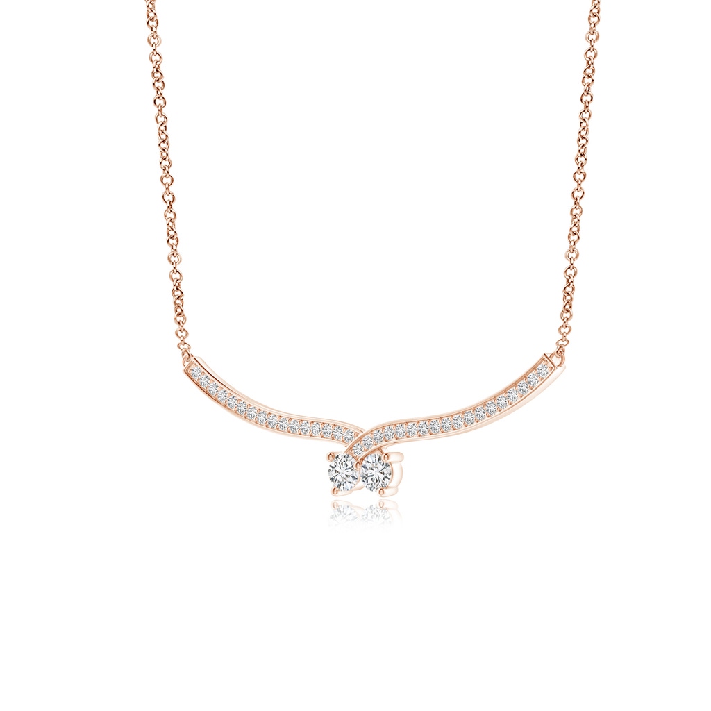 3.2mm HSI2 Double Diamond Cherry Necklace in Rose Gold Side-1