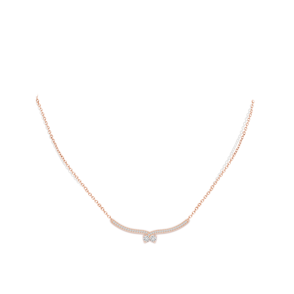 3.2mm HSI2 Double Diamond Cherry Necklace in Rose Gold Body-Neck