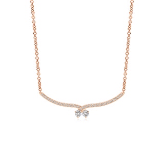 3.2mm IJI1I2 Double Diamond Cherry Necklace in 9K Rose Gold
