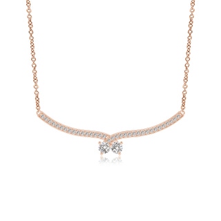 3.2mm IJI1I2 Double Diamond Cherry Necklace in Rose Gold