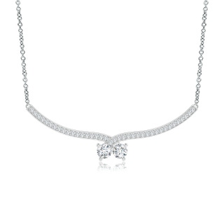 4mm GVS2 Double Diamond Cherry Necklace in P950 Platinum