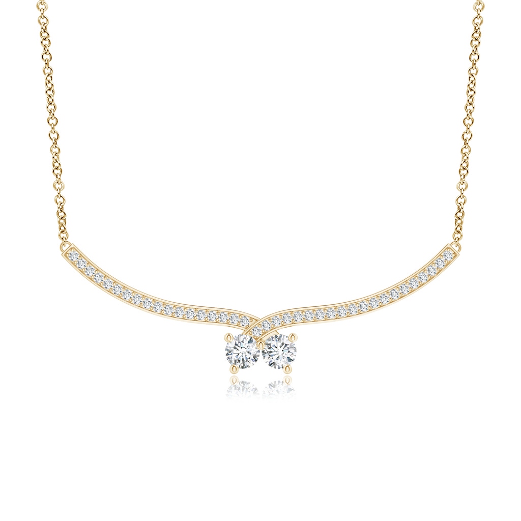 4mm GVS2 Double Diamond Cherry Necklace in Yellow Gold