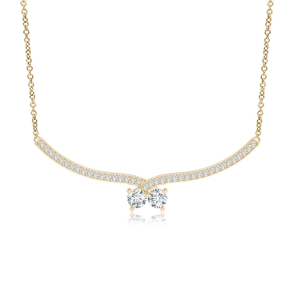 4mm GVS2 Double Diamond Cherry Necklace in Yellow Gold 