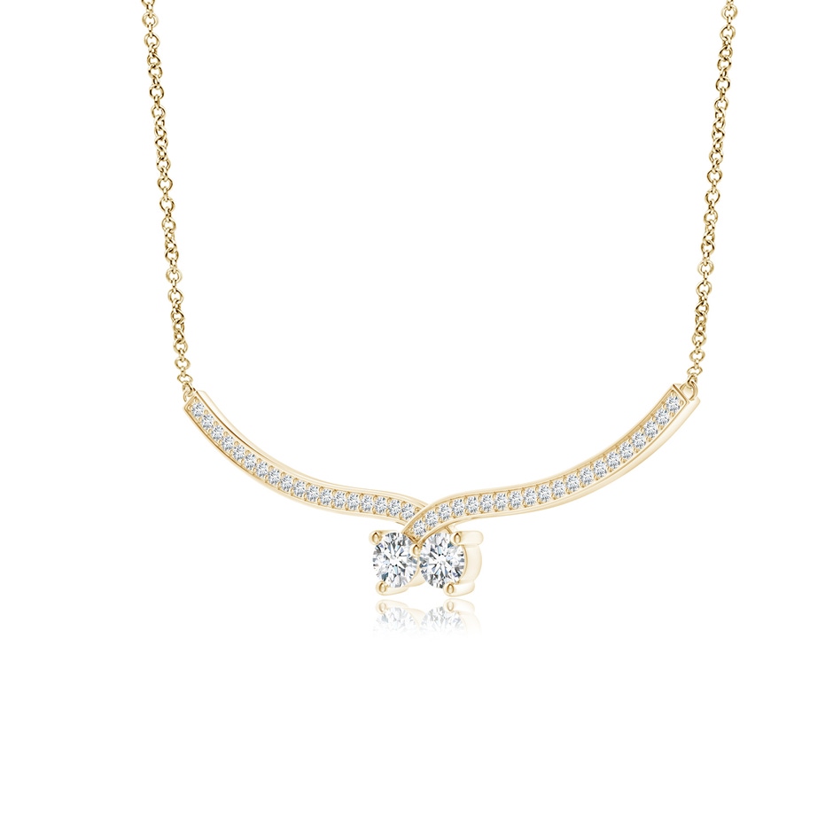 4mm GVS2 Double Diamond Cherry Necklace in Yellow Gold side-1