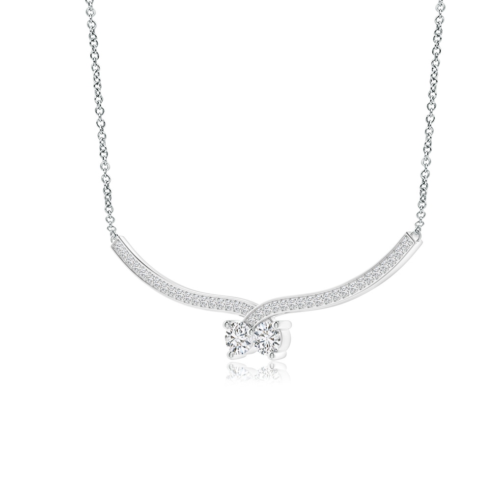 4mm HSI2 Double Diamond Cherry Necklace in White Gold Side-1
