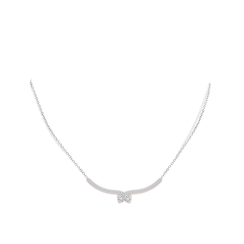 4mm HSI2 Double Diamond Cherry Necklace in White Gold Body-Neck