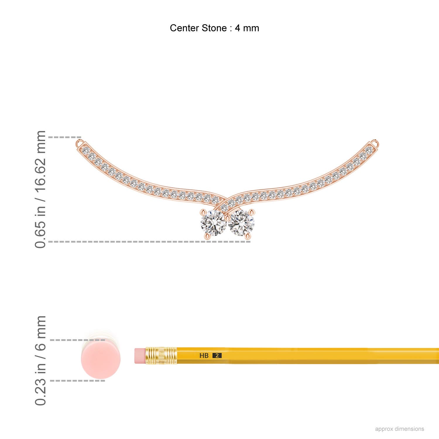 I-J, I1-I2 / 0.76 CT / 14 KT Rose Gold