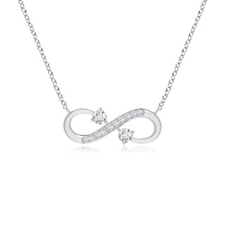 2.8mm GVS2 Sideways Infinity Two Stone Diamond Necklace in P950 Platinum